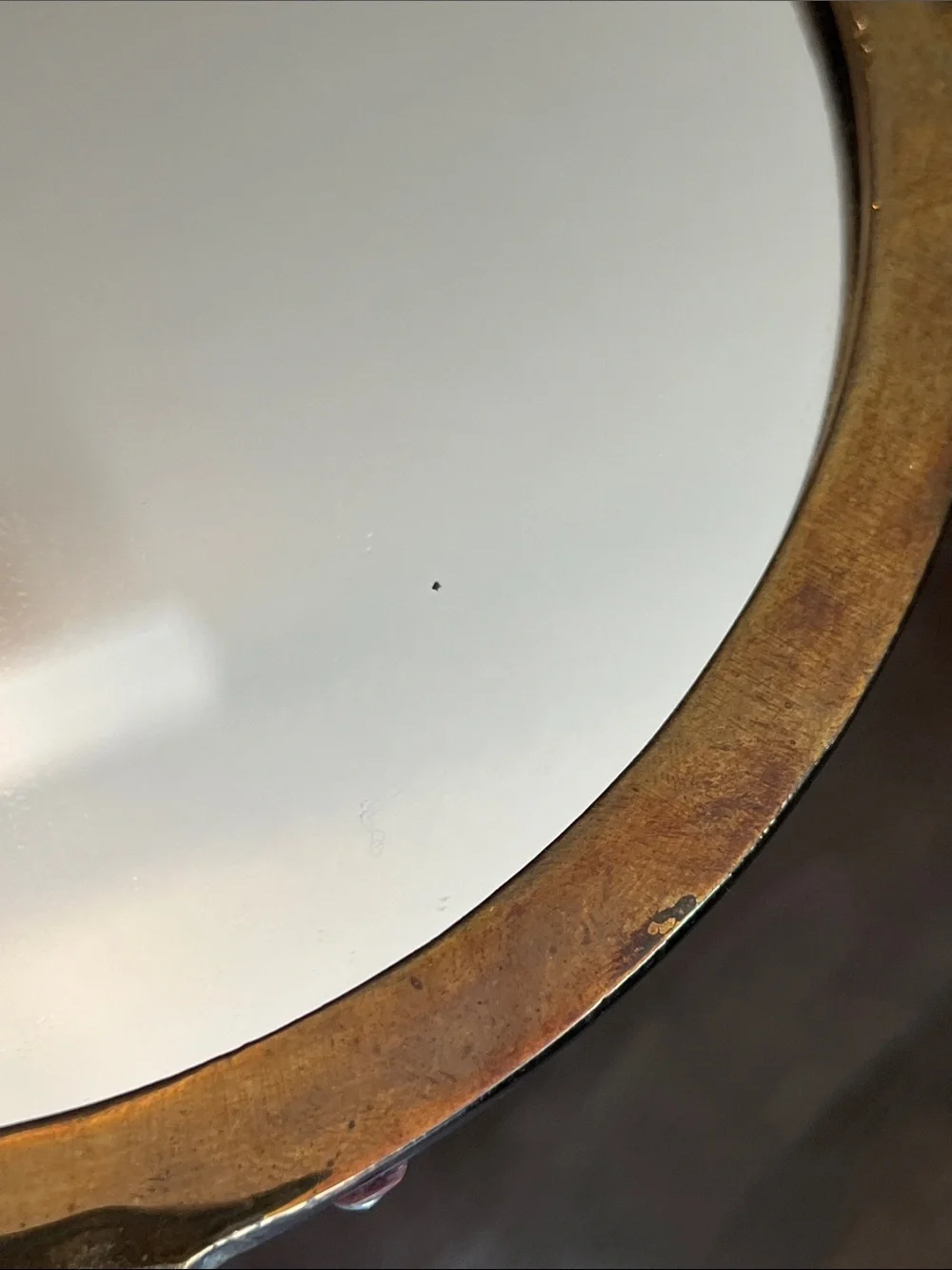 Vintage Antique Nautical Compass Directions Gold Brass Round Wall Mirror